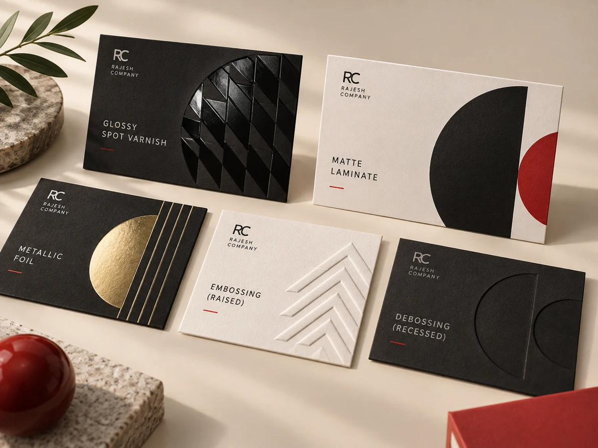 Printed examples illustrating finishing